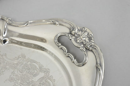 Antique Gorham Silver Plated Victorian Oval Butlers Serving Platter Bar Tray