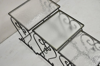 Vintage Salterini Wrought Iron Maple Leaf Garden Nesting Side Tables - Set of 3
