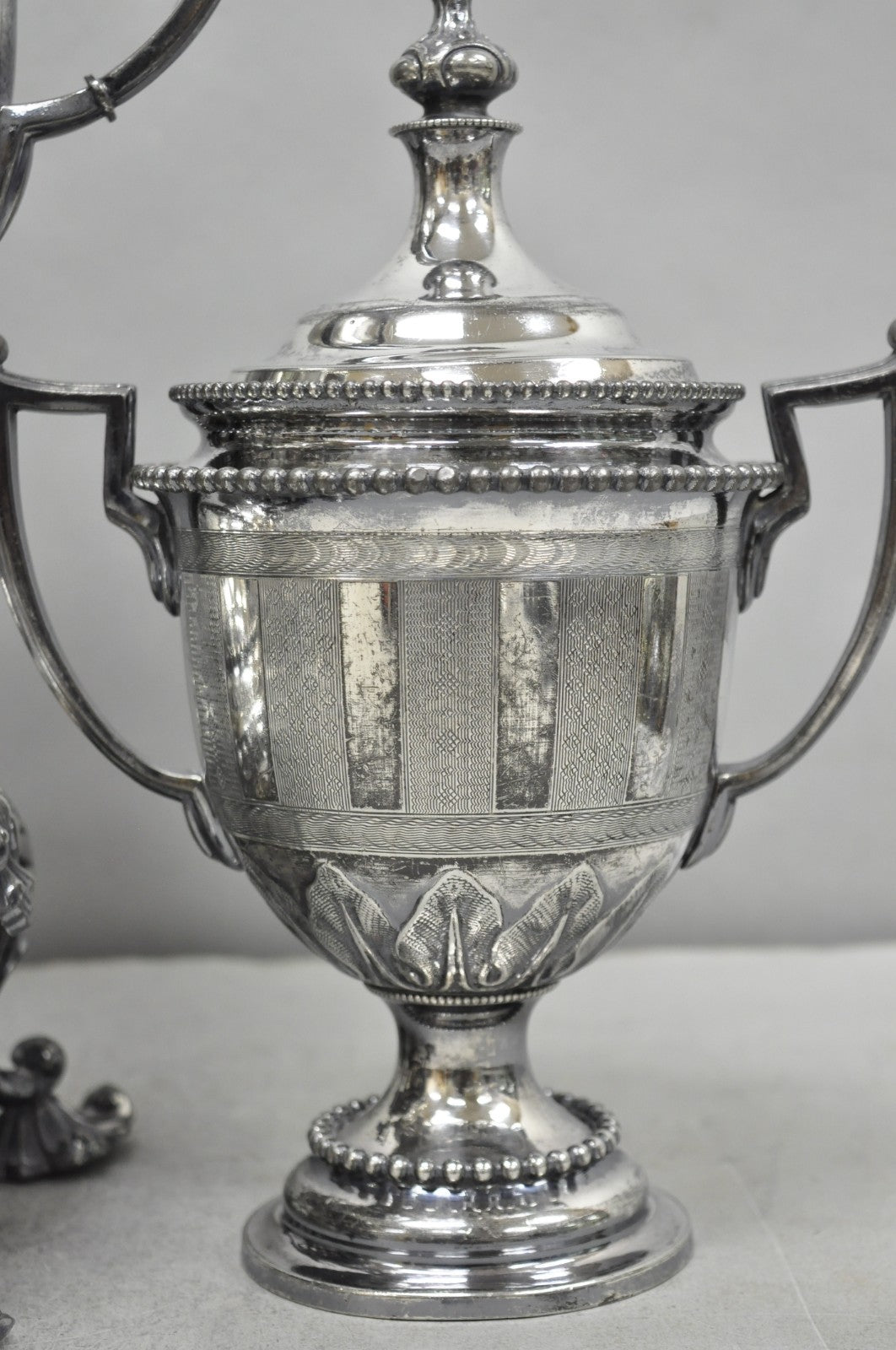 Antique Reed & Barton 1929 English Regency Silver Plated Samovar Tea Set 4 Pcs