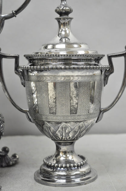Antique Reed & Barton 1929 English Regency Silver Plated Samovar Tea Set 4 Pcs