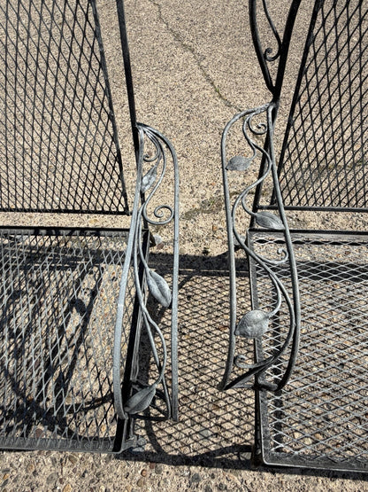 Vintage Salterini Art Nouveau Wrought Iron Garden Patio Sofa Chair Set - 3 Pcs