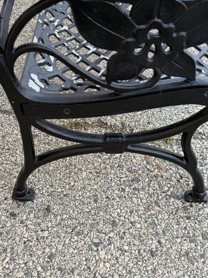Contemporary Art Nouveau Style Cast Aluminum Garden Patio Garden Bench Loveseat
