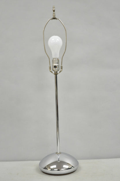 Vintage Mid Century Modern Chrome Modernist Table Lamp w/ Sculpted Base