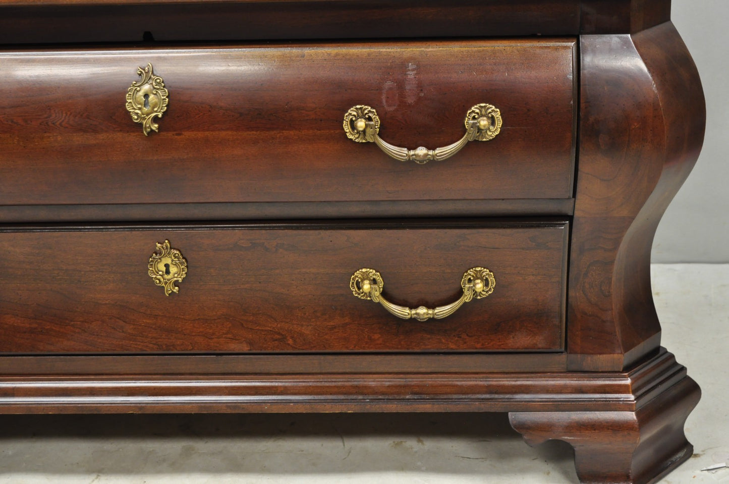 Century Furniture Cardella Cherry Wood Bombe Armoire Wardrobe Dresser TV Cabinet