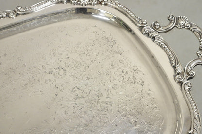 Vintage English Victorian BSC Silver Plater Twin Handle Serving Platter Tray
