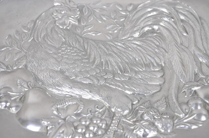 Vintage Lenox Retired Large Rooster Metal Holiday Serving Platter Tray