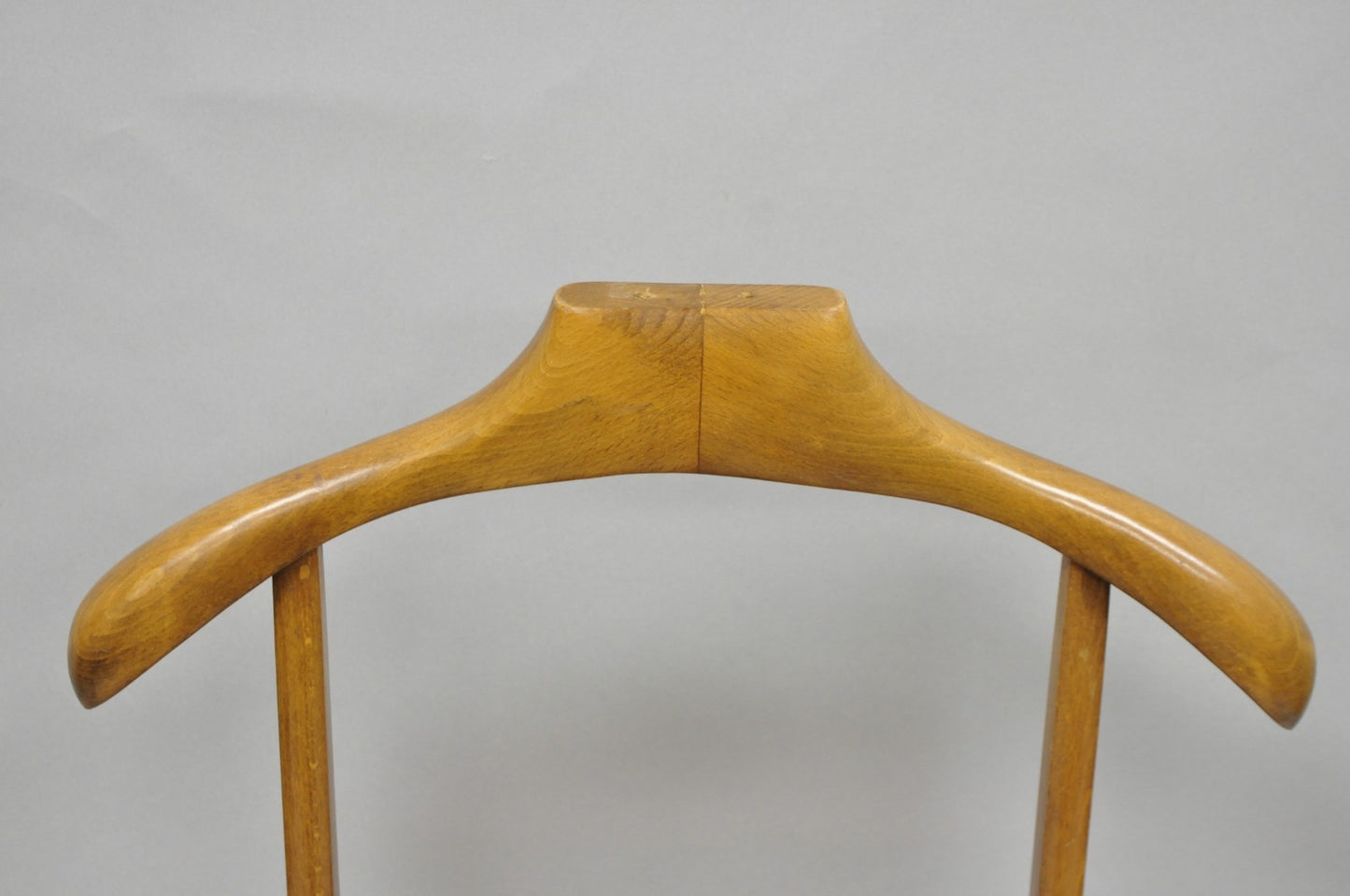 Vintage Mid Century Italian Style Modern Beech Wood Clothing Valet Chair Seat, B