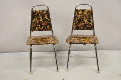 Vintage Children's Small Mid Century Tubular Metal Kitchen Side Chairs - A Pair