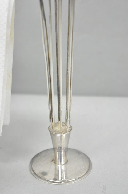 Mid Century Danish Modern Silver Plated Umbrella Cocktail Napkin Holder - Pair