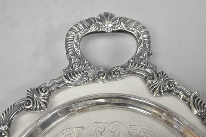 Vintage Sheffield Victorian Silver Plated Oval Platter Tray 25th Anniversary