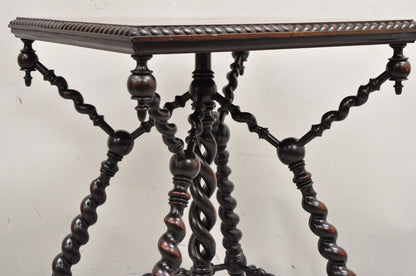 Merklen Brothers Victorian Barley Twist Mahogany Occasional Parlor Table
