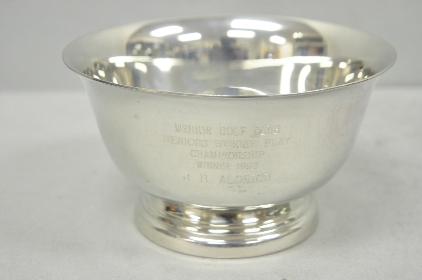 Vintage Regency Style Silver Plated Pewter 1993 Merion Golf Club Award Bowl