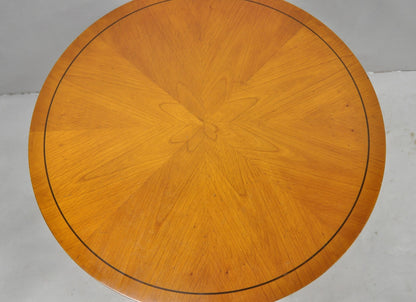 John Scalia French Empire Style Round Cherry Wood Bouillotte Lamp Side Table