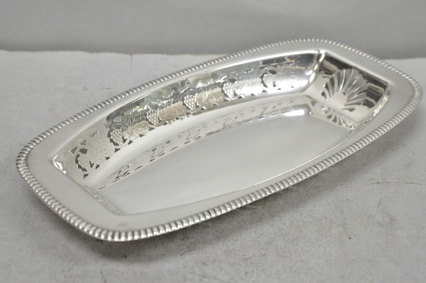 Vintage Primrose Plate England Victorian Silver Plated Reticulated Trinket Dish