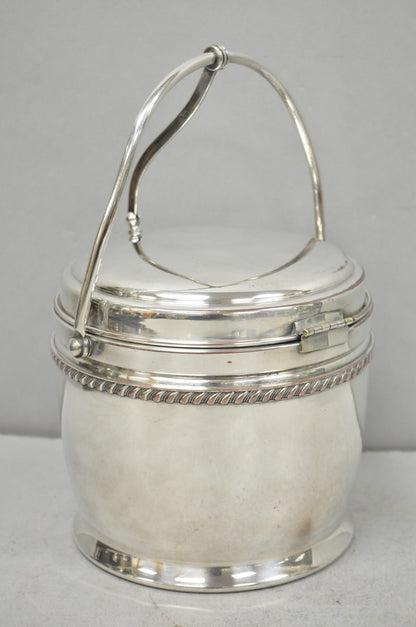 Vintage Bernard Rice's Sons Silver Plated Reticulating Hinge Lid Bar Ice Bucket
