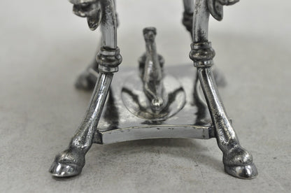 Antique Reed & Barton English Regency Figural Bread Basket w Whippet Dog Base