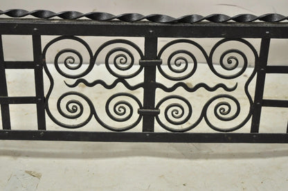 Antique Gothic Wrought Iron Spiral Twist 56" Fireplace Mantel Fender Surround