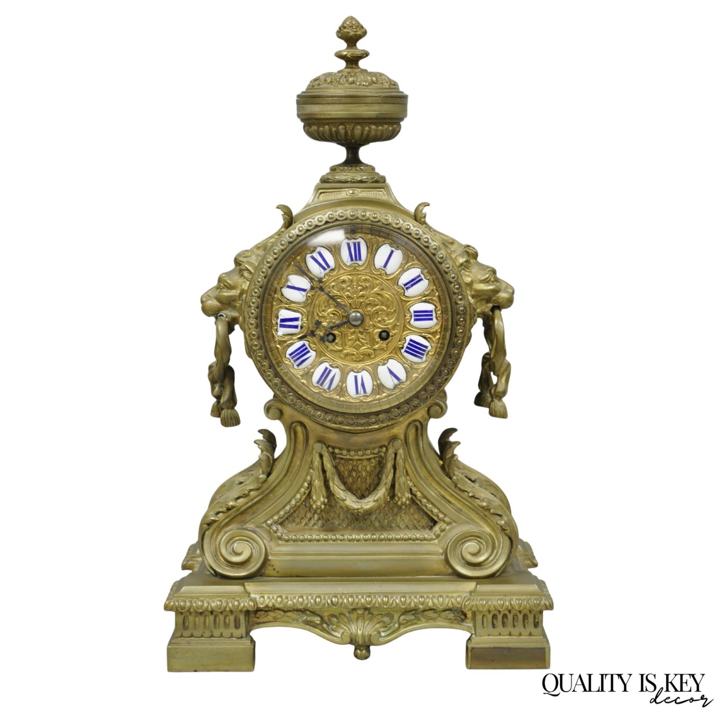 Antique G. Philippe for Palais Royal French Louis XV Style Bronze Figural Clock