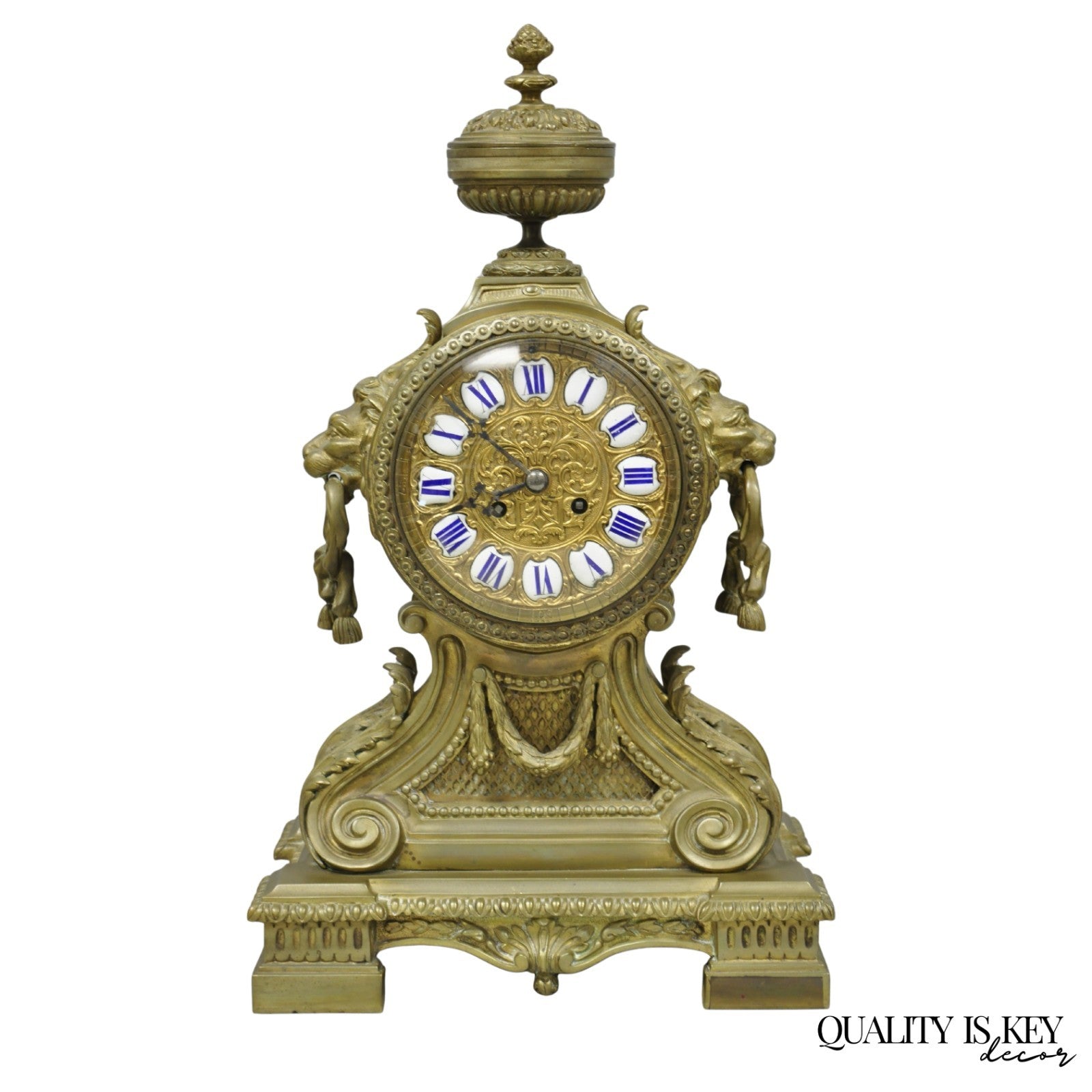 Antique G. Philippe for Palais Royal French Louis XV Style Bronze Figural Clock