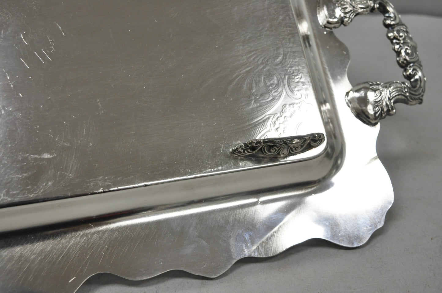 Vintage Victorian Silver Plated Narrow Twin Handle Bar Serving Platter Tray