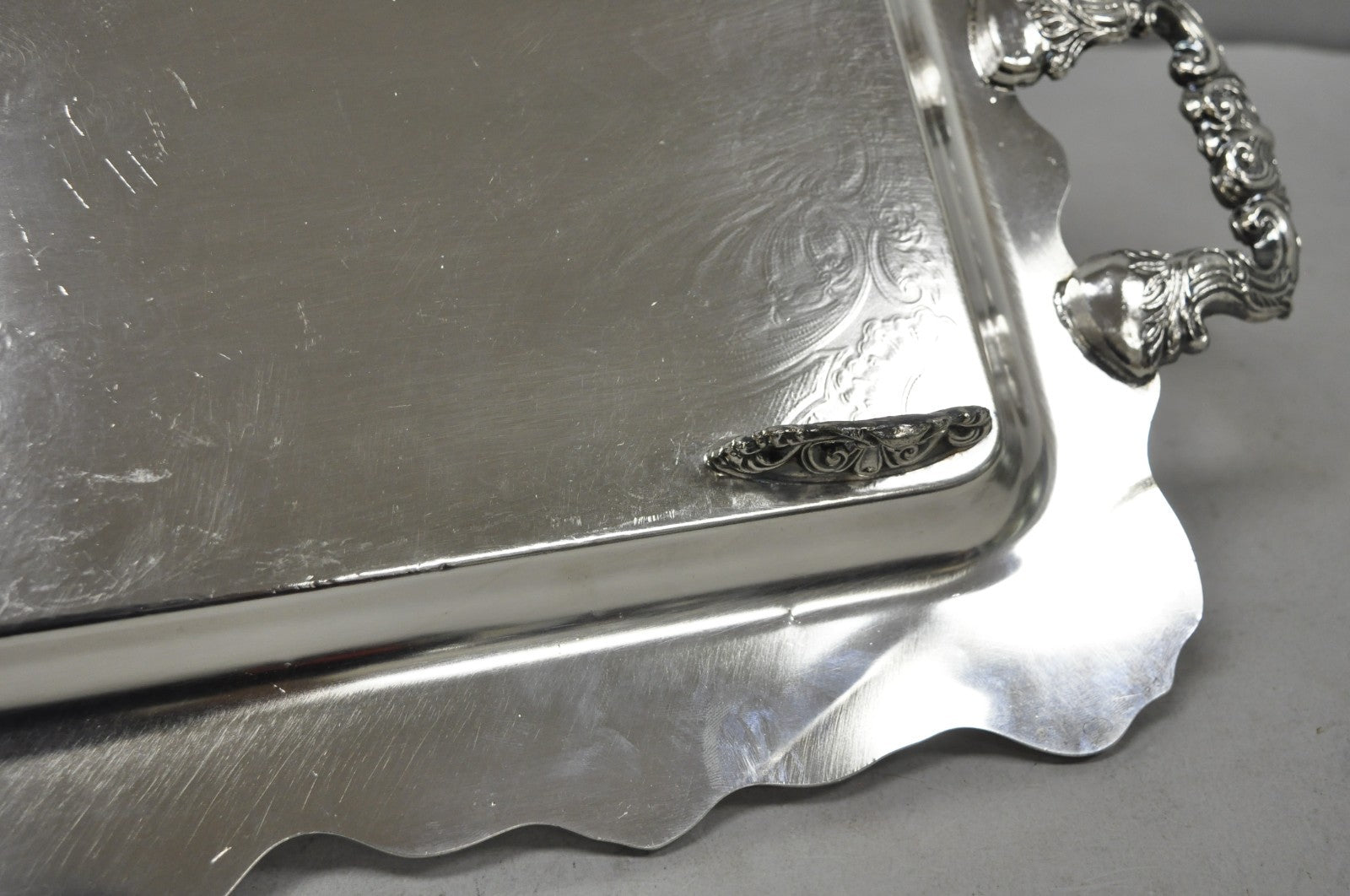 Vintage Victorian Silver Plated Narrow Twin Handle Bar Serving Platter Tray