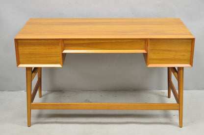 West Elm Williams Sonoma Mid Century Modern Acacia Teak Style Writing Desk (B)