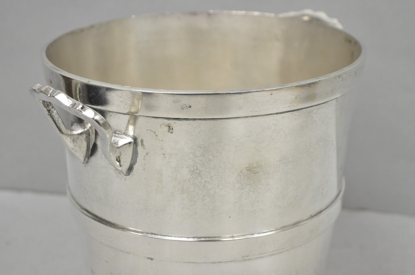 Vintage Mid Century Modern Nickel Silver Plated "Room Service" Champagne Bucket