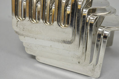 Vintage Modern Silver Plated Dinner Oil Caddy & (10) Toast Bread Racks - 12 Pcs