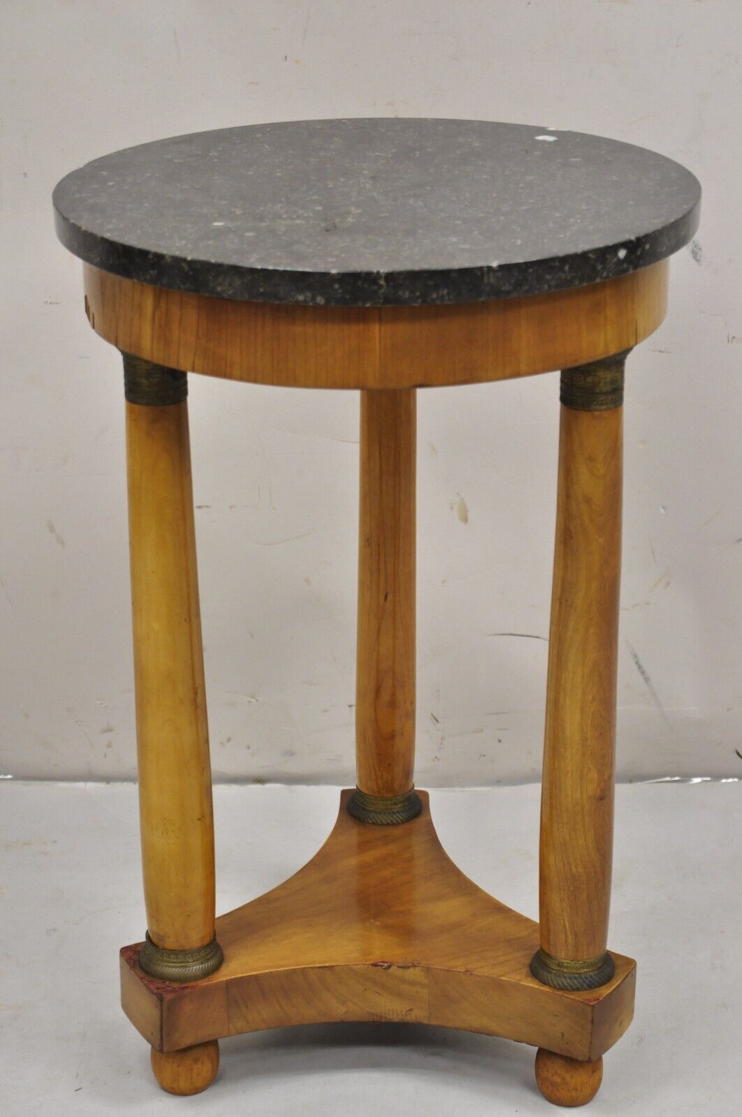 Antique Italian Biedermeier French Empire Small Marble Top Drinks Side Table