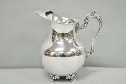 Vintage Poole Victorian Silver Plated Bulbous Footed Water Pitcher w/ Ice Lip