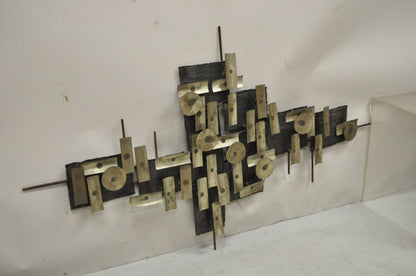 Mid Century Modern Brutalist Steel Metal 48" Wall Sculpture after Curtis Jere