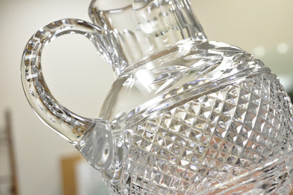 Vintage Victorian Style Leah Pattern Cut Crystal Glass Water Pitcher by Galway