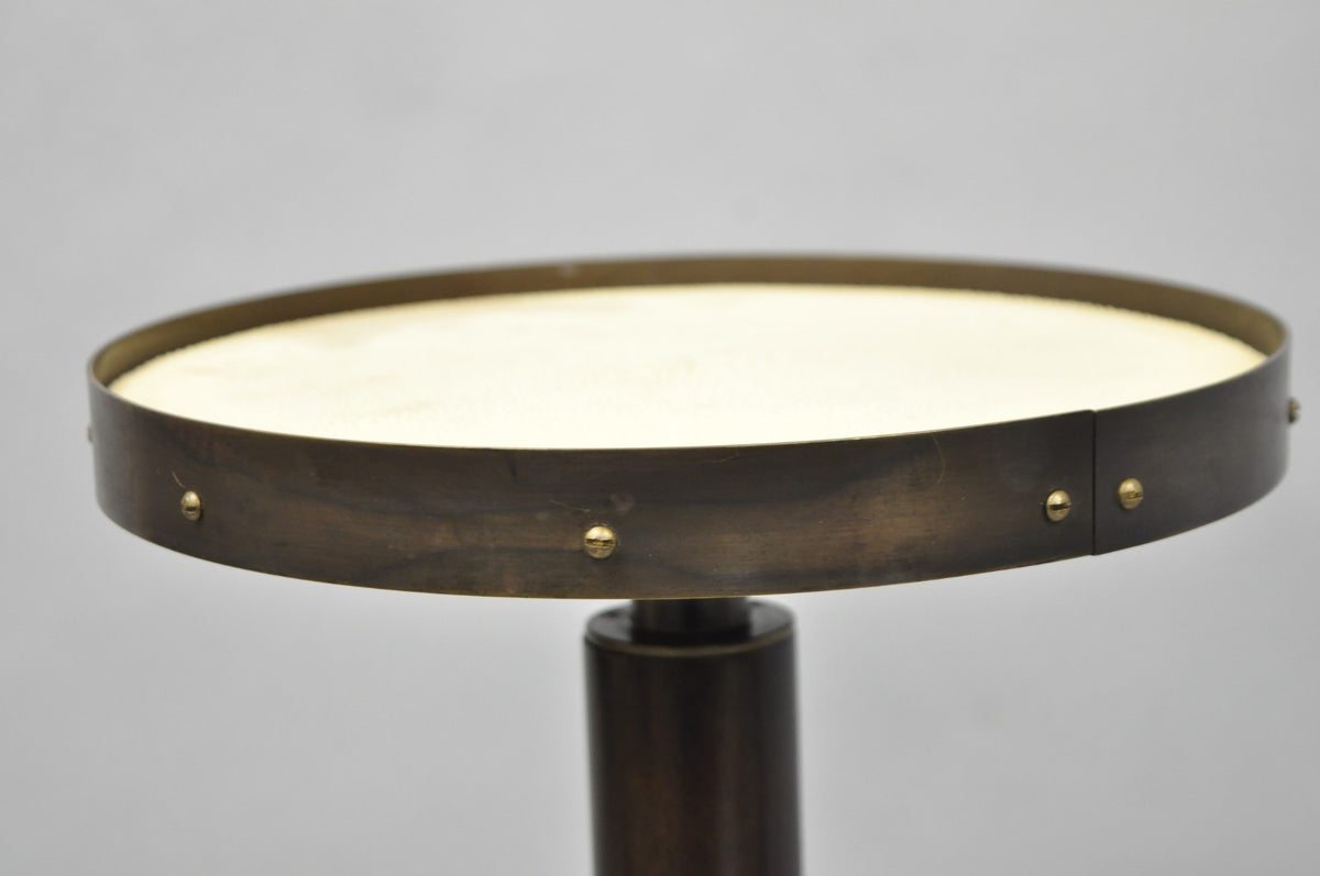 Small Contemporary Industrial Style Round Accent Drinks Candle Stand Side Table