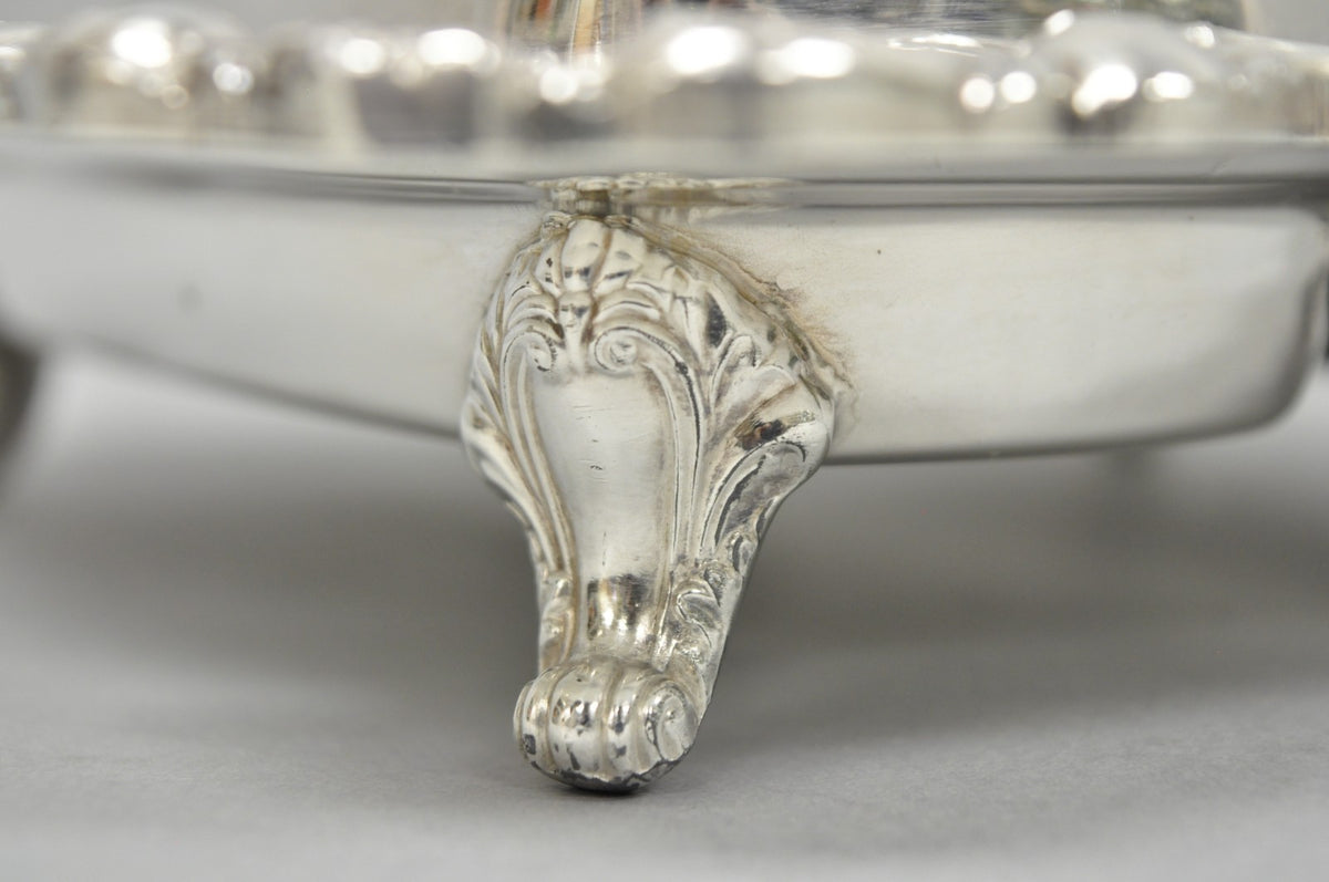 Vintage Poole Lancaster Rose Victorian Silver Plated Twin Double Butter Dish (B)