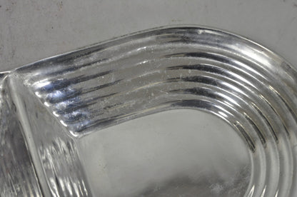 Vintage Mid Century Modern Art Deco Cast Aluminum 2 Section Serving Dish Platter