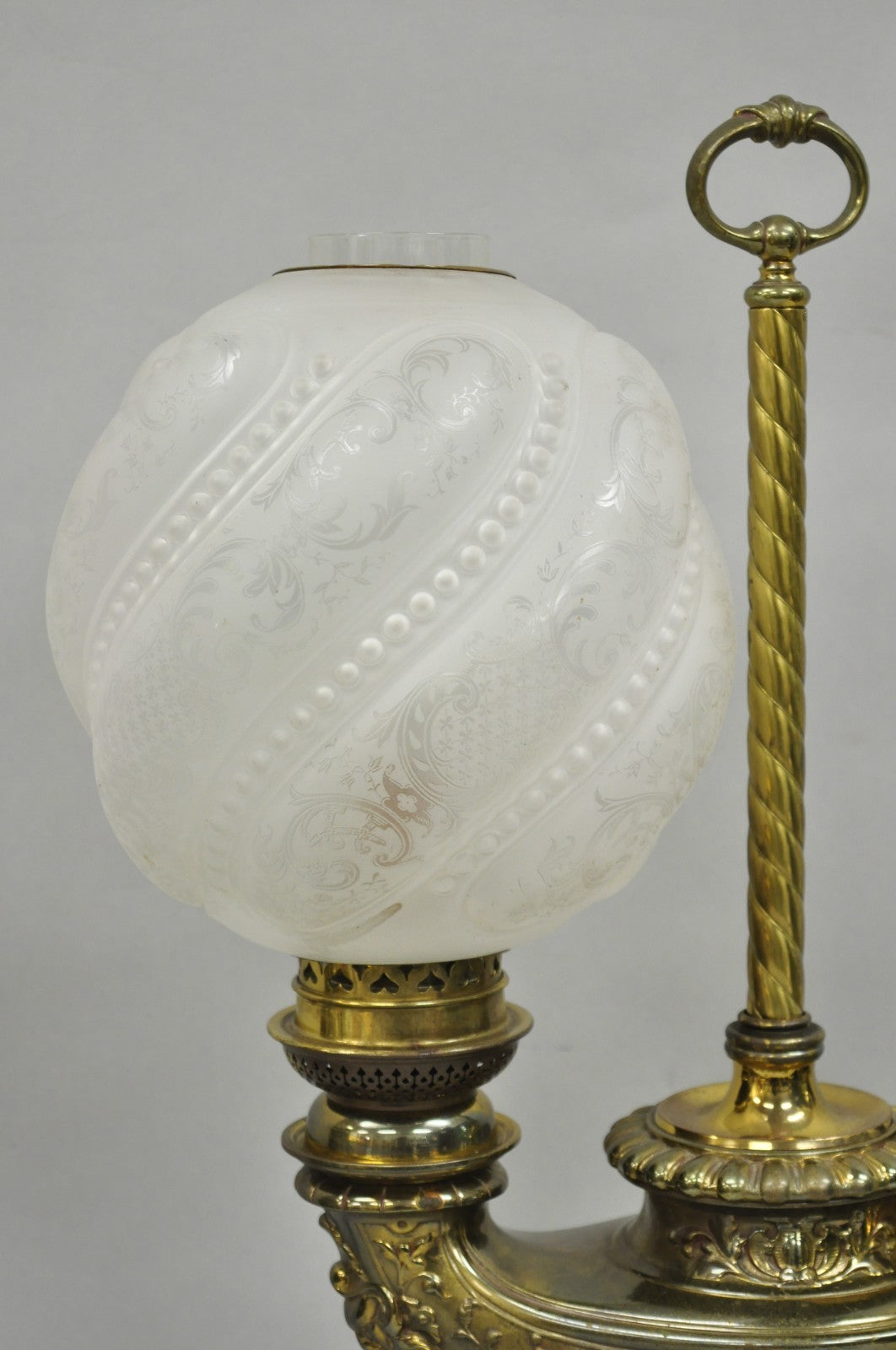 Antique French Renaissance Bronze Gone With The Wind Genie Lantern Student Lamp
