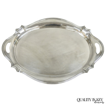 Antique Gorham Edwardian Silver Plate Serving Bar Tray Engraved to Reverend 1945