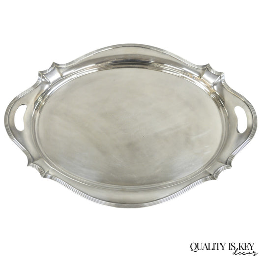 Antique Gorham Edwardian Silver Plate Serving Bar Tray Engraved to Reverend 1945