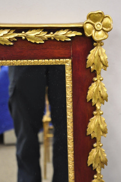 Antique American Federal Gilt Carved Overmantle Triple Mirror with Gold Eagle