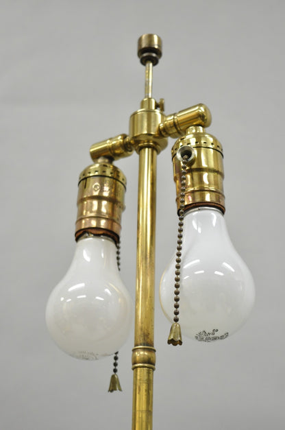 Vintage Maison Jansen Style Neoclassical Steel and Brass Adjustable Floor Lamp