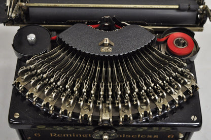 Antique 1930s Remington Noiseless Model 6 Black Typewriter