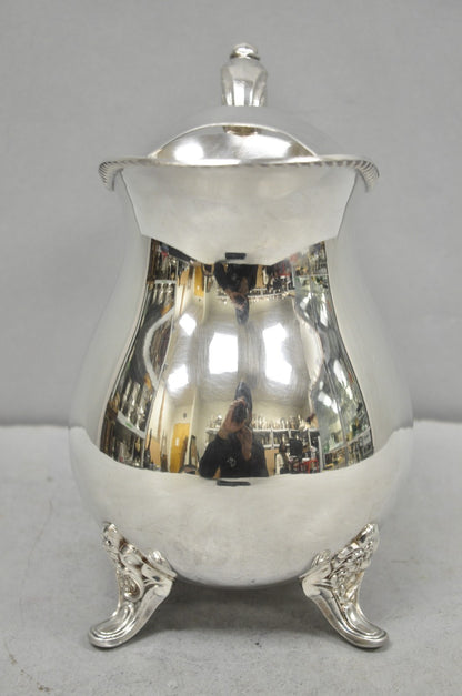 Vintage Bristol by Poole Silver Plated Bulbous Footed Ice Lip Water Pitcher