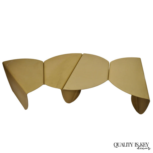 Vintage Biomorphic Torch Cut Steel Metal "Fortune Cookie" 2 Part Coffee Table