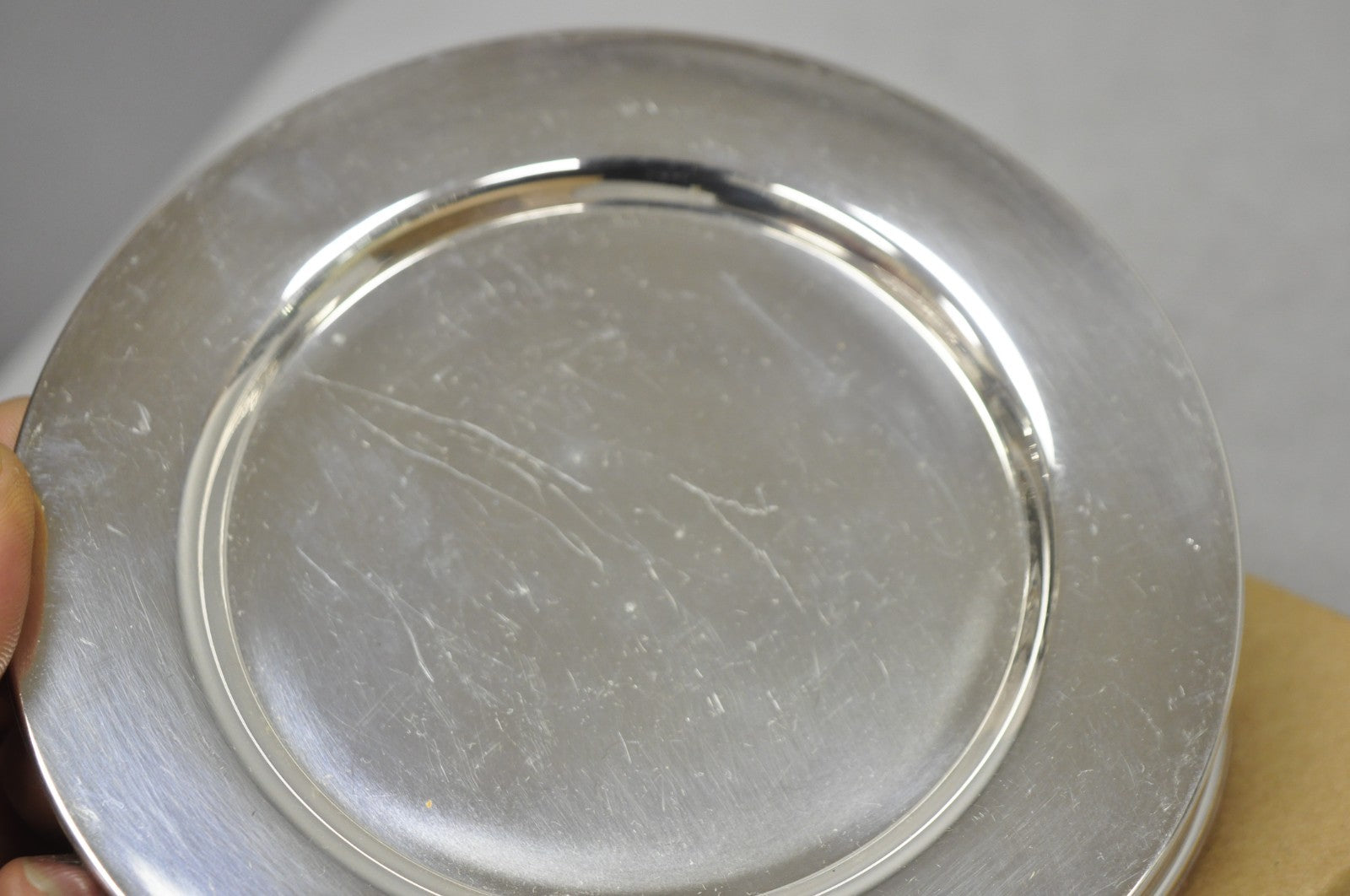 Vintage Oneida Mid Century Modern 6" Silver Plated Bread Dessert Plate, Set of 6