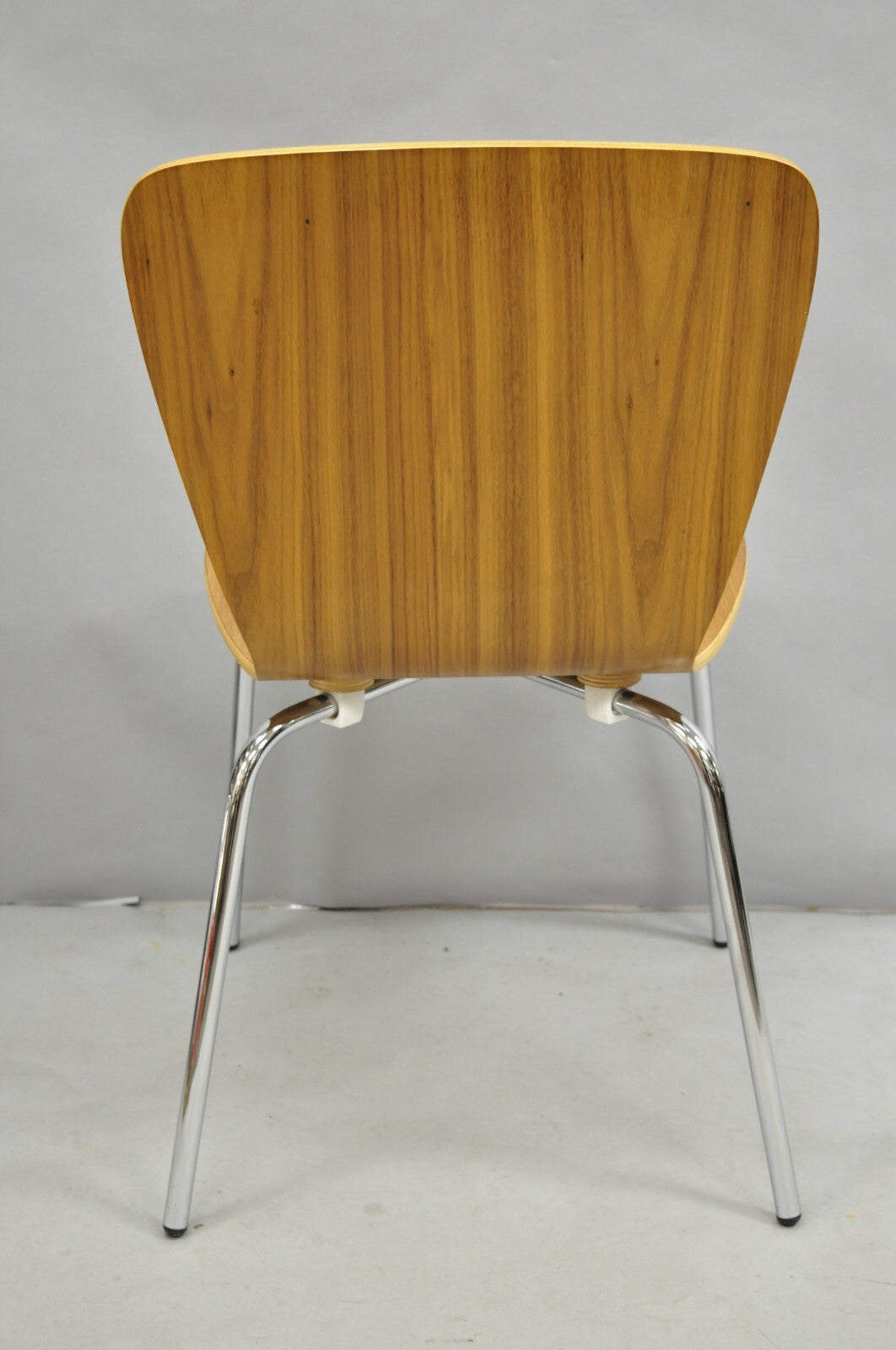 Crate & Barrel Felix Walnut Dining Side Chairs Mid Century Modern Style Set of 6