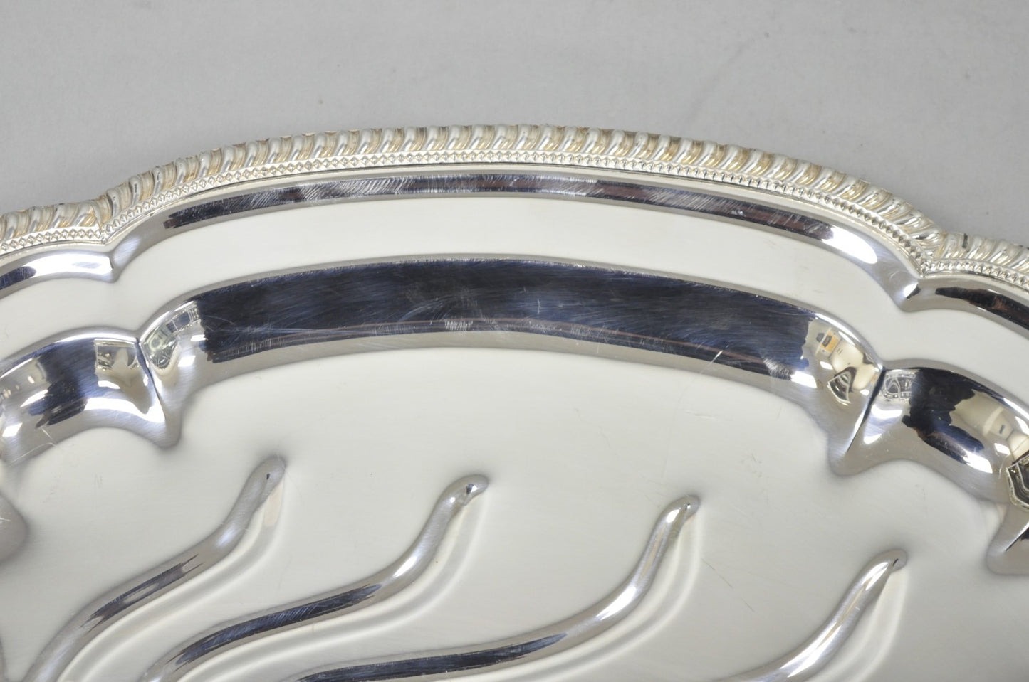 Vintage English Regency Silver Plated Meat Cutlery Serving Platter Tray by LB