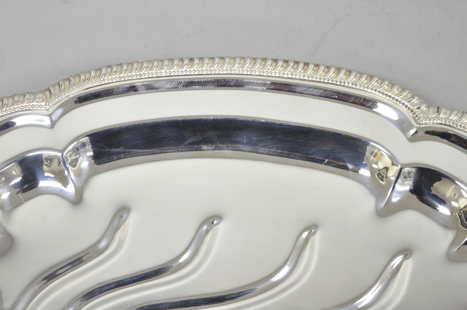 Vintage English Regency Silver Plated Meat Cutlery Serving Platter Tray by LB