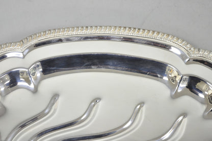 Vintage English Regency Silver Plated Meat Cutlery Serving Platter Tray by LB