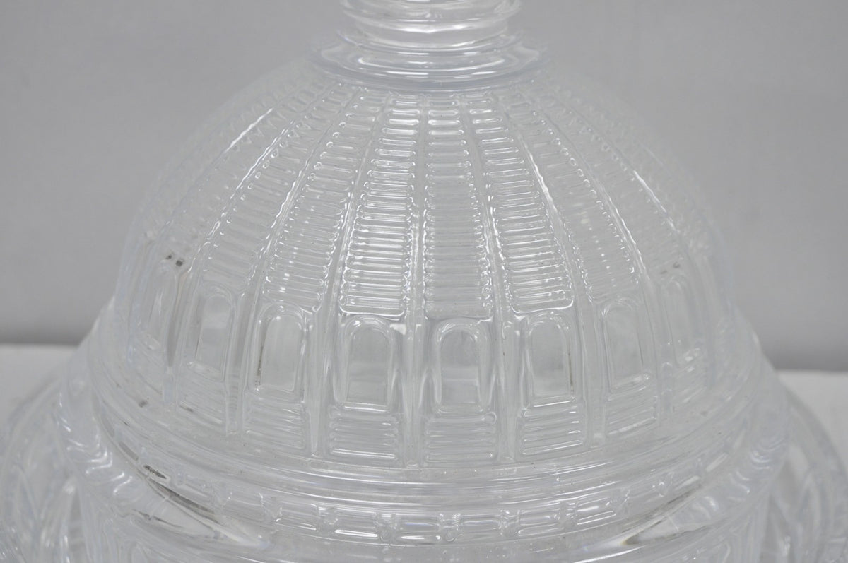 Shannon Design of Ireland Round Clear Cut Crystal Capitol Dome Cake Plate Stand