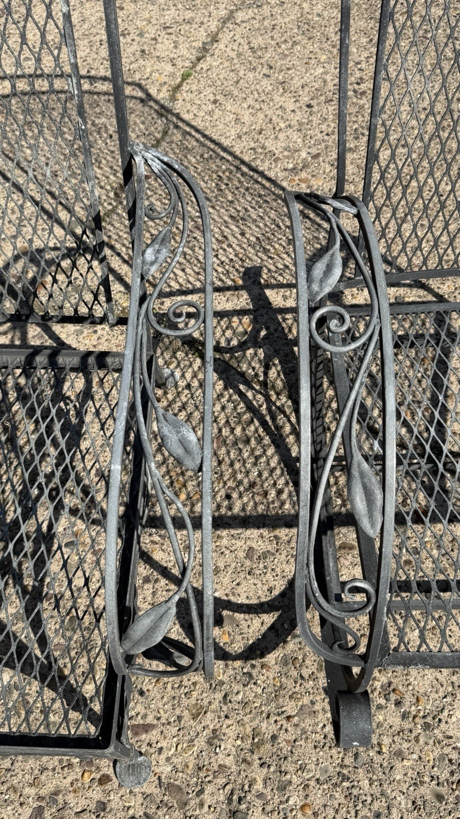 Vintage Salterini Art Nouveau Wrought Iron Garden Patio Sofa Chair Set - 3 Pcs